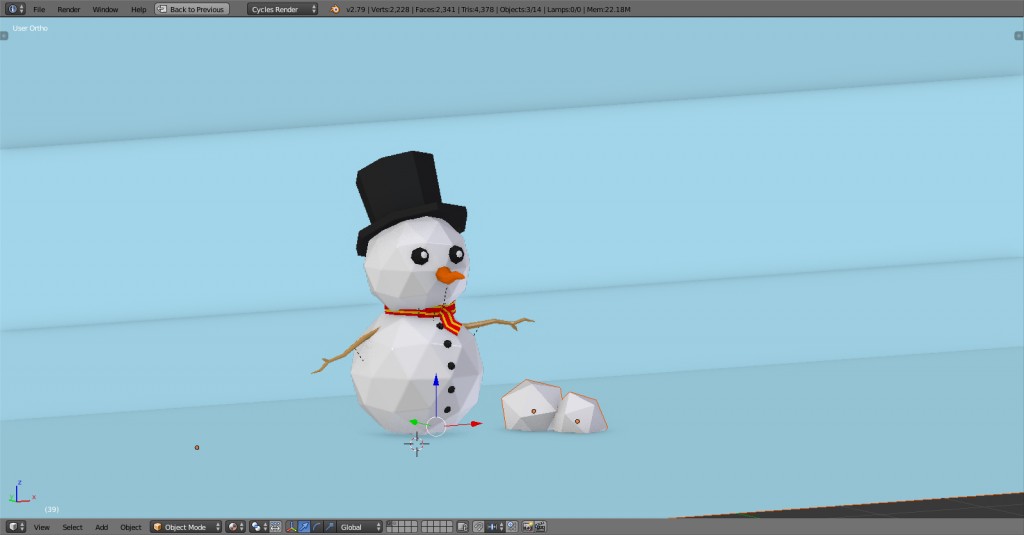 Lowpoly Snowman preview image 2